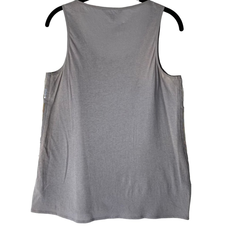 Express Grey Neutral Sequined Sleeveless Size Medium - Picture 2 of 11